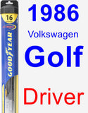 Driver Wiper Blade for 1986 Volkswagen Golf - Hybrid