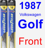 Front Wiper Blade Pack for 1987 Volkswagen Golf - Hybrid