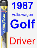 Driver Wiper Blade for 1987 Volkswagen Golf - Hybrid