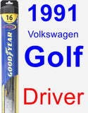 Driver Wiper Blade for 1991 Volkswagen Golf - Hybrid