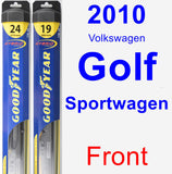 Front Wiper Blade Pack for 2010 Volkswagen Golf Sportwagen - Hybrid