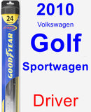 Driver Wiper Blade for 2010 Volkswagen Golf Sportwagen - Hybrid