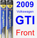 Front Wiper Blade Pack for 2009 Volkswagen GTI - Hybrid