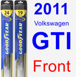 Front Wiper Blade Pack for 2011 Volkswagen GTI - Hybrid