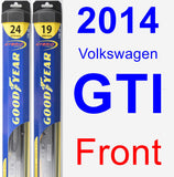 Front Wiper Blade Pack for 2014 Volkswagen GTI - Hybrid