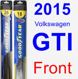 Front Wiper Blade Pack for 2015 Volkswagen GTI - Hybrid