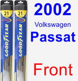 Front Wiper Blade Pack for 2002 Volkswagen Passat - Hybrid