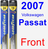 Front Wiper Blade Pack for 2007 Volkswagen Passat - Hybrid