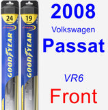 Front Wiper Blade Pack for 2008 Volkswagen Passat - Hybrid