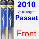 Front Wiper Blade Pack for 2010 Volkswagen Passat - Hybrid