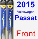 Front Wiper Blade Pack for 2015 Volkswagen Passat - Hybrid