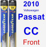 Front Wiper Blade Pack for 2010 Volkswagen Passat CC - Hybrid