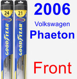 Front Wiper Blade Pack for 2006 Volkswagen Phaeton - Hybrid