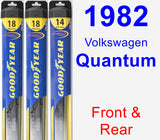 Front & Rear Wiper Blade Pack for 1982 Volkswagen Quantum - Hybrid
