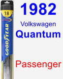 Passenger Wiper Blade for 1982 Volkswagen Quantum - Hybrid