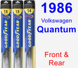 Front & Rear Wiper Blade Pack for 1986 Volkswagen Quantum - Hybrid