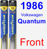 Front Wiper Blade Pack for 1986 Volkswagen Quantum - Hybrid