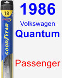 Passenger Wiper Blade for 1986 Volkswagen Quantum - Hybrid