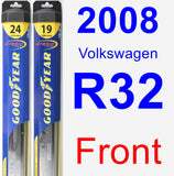 Front Wiper Blade Pack for 2008 Volkswagen R32 - Hybrid