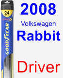 Driver Wiper Blade for 2008 Volkswagen Rabbit - Hybrid