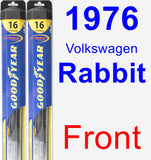 Front Wiper Blade Pack for 1976 Volkswagen Rabbit - Hybrid