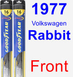 Front Wiper Blade Pack for 1977 Volkswagen Rabbit - Hybrid