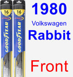 Front Wiper Blade Pack for 1980 Volkswagen Rabbit - Hybrid