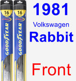 Front Wiper Blade Pack for 1981 Volkswagen Rabbit - Hybrid