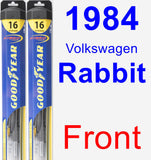 Front Wiper Blade Pack for 1984 Volkswagen Rabbit - Hybrid