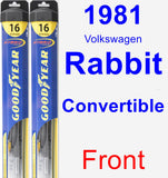 Front Wiper Blade Pack for 1981 Volkswagen Rabbit Convertible - Hybrid