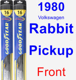 Front Wiper Blade Pack for 1980 Volkswagen Rabbit Pickup - Hybrid