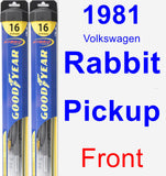 Front Wiper Blade Pack for 1981 Volkswagen Rabbit Pickup - Hybrid