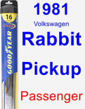 Passenger Wiper Blade for 1981 Volkswagen Rabbit Pickup - Hybrid