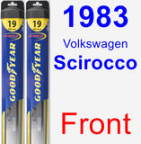 Front Wiper Blade Pack for 1983 Volkswagen Scirocco - Hybrid