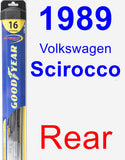 Rear Wiper Blade for 1989 Volkswagen Scirocco - Hybrid