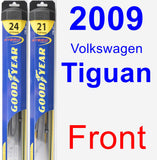 Front Wiper Blade Pack for 2009 Volkswagen Tiguan - Hybrid