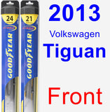 Front Wiper Blade Pack for 2013 Volkswagen Tiguan - Hybrid