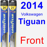 Front Wiper Blade Pack for 2014 Volkswagen Tiguan - Hybrid