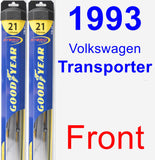 Front Wiper Blade Pack for 1993 Volkswagen Transporter - Hybrid