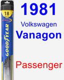 Passenger Wiper Blade for 1981 Volkswagen Vanagon - Hybrid