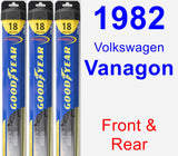 Front & Rear Wiper Blade Pack for 1982 Volkswagen Vanagon - Hybrid