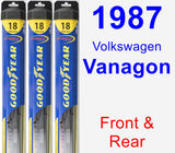 Front & Rear Wiper Blade Pack for 1987 Volkswagen Vanagon - Hybrid