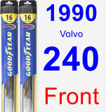 Front Wiper Blade Pack for 1990 Volvo 240 - Hybrid