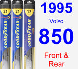 Front & Rear Wiper Blade Pack for 1995 Volvo 850 - Hybrid