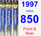 Front & Rear Wiper Blade Pack for 1997 Volvo 850 - Hybrid