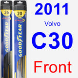 Front Wiper Blade Pack for 2011 Volvo C30 - Hybrid