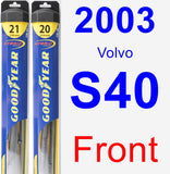 Front Wiper Blade Pack for 2003 Volvo S40 - Hybrid