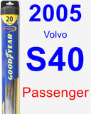 Passenger Wiper Blade for 2005 Volvo S40 - Hybrid