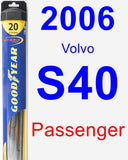 Passenger Wiper Blade for 2006 Volvo S40 - Hybrid