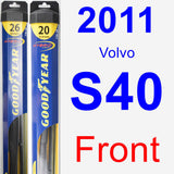 Front Wiper Blade Pack for 2011 Volvo S40 - Hybrid